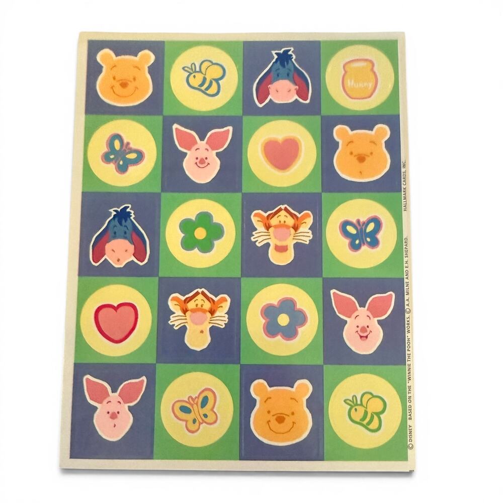 Hallmark Disney Vintage Pooh & Friends Single Sticker Sheet NEW